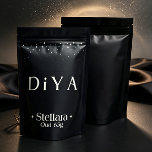 Pochette refermable en aluminium noir mat imprimée sur mesure, avec fermeture éclair, pour l'emballage d'encens, d'épices et de parfums - Product Image 3