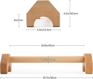 נייד החלקה בסיס תרגיל מיני כושר עץ לטבול מקביל בר Push Up Stand בר עץ Parallettes עבור בית אימון - Product Image 3