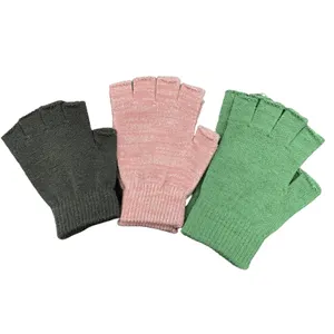 Customized Warm Stretch Knitted Blank Style Fingerless thermal gloves