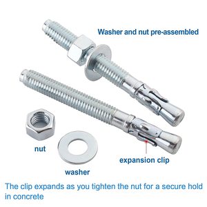 <span class=keywords><strong>Perno</strong></span> de Anclaje de Expansión de Acero al Carbono Galvanizado y Zincado Chino 5/8 X 5\" M6 M8, Grado 8.8, 3/8 - Product Image 3
