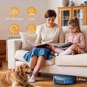 Robot Vacuum Mop Smart Robotic <b>Cleaner</b> APP/Remote/Voice Control Scheduled Cleaning Slim Body Self-Charging Pet <b>Hair</b> 2-in-1 Vacuu - Product Image 4