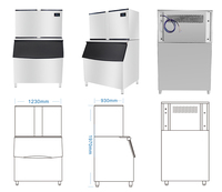 Máquina para Hacer Hielo en Cubos Refrigerada por Aire, Precio Competitivo, 1000 kg, con Depósito Grande, Motor Controlado por PLC, Compresor Fusheng, en Venta