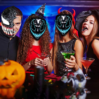2023 Halloween LED masque en ligne Offre Spéciale masque lumineux lumière froide Halloween peur noir sanglant horreur fête masque usine