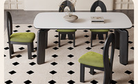 Ensemble table et chaises de salle à manger modernes style sirène, tabouret de maquillage portable, hauteur réglable, mobilier en bois imperméable pour la maison et l'hôtel