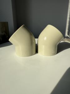 DIN規格45度エルボ工業用配管継手（水処理用）1/2インチ～12インチ プラスチックパイプ継手 PPH材質エルボ - Product Image 3