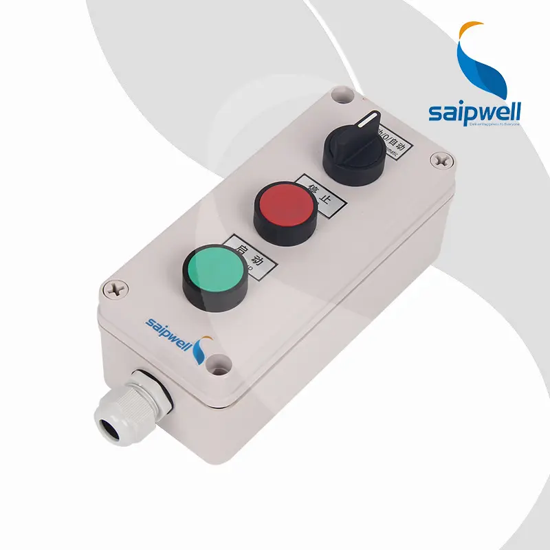 3-сторонний кнопочный блок SAIPWELL для промышленного блока управления с моментальными 22-миллиметровыми кнопками Nema 4, корпус 10А