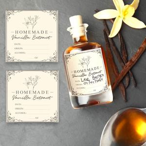Étiquettes d'extrait de <span class=keywords><strong>vanille</strong></span>, autocollants carrés pour extrait de <span class=keywords><strong>vanille</strong></span> fait <span class=keywords><strong>maison</strong></span>, autocollants cadeaux de Noël - Product Image 5