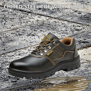 รองเท้าเซฟตี้หัวเหล็ก PU สำหรับฤดูหนาวและฤดูร้อน แบบ unisex ป้องกันการกระแทก ป้องกันการเจาะทะลุ พื้นรองเท้า EVA ชั้นกลาง พื้นรองเท้าด้านนอกทำจากยาง - Product Image 2