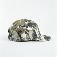 Casquettes de baseball unisexe ajustables en coton à 5 panneaux, motif camouflage arbre uni, visière plate, pour le camping et les sports de plein air, vente en gros