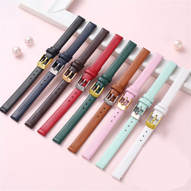 Ready Ship Genuine Cow Leather Soft Adjustable First-Layer Band Multi-Size High Quality Fashion Watch Strap Men Women 8/10/12/14