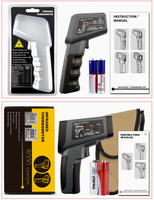 Gamme -50 ℃ ~550 ℃   Thermomètre infrarouge numérique à laser pour usage domestique et industriel, communication USB, matériau ABS+PC