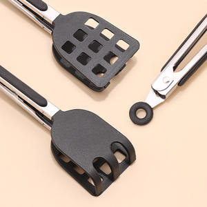 YIGO 9-Inch <strong>Mini</strong> Slotted Spatula Locking Stainless Steel Kitchen <strong>Tongs</strong> BBQ Serving Food <strong>Tongs</strong> with Silicone Cooking Tool - Product Image 3