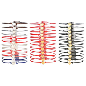 Handmade Braided <b>Rope</b> <b>Bracelet</b> Set 12 Piece Adjustable Waxed Heart Charm For Women Colorful Gift Jewelry - Product Image 5
