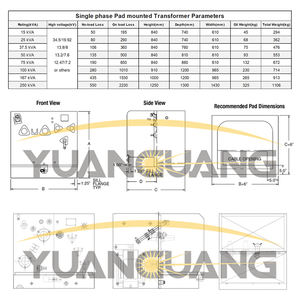 オイル充填銅アルミニウム巻線5kVA 10kVA 15kVA 25kVA 37.5kVA 50kVA単相パッド取り付け変圧器 - Product Image 2