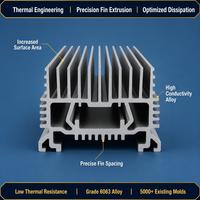 Profil de dissipateur thermique en alliage d'aluminium à haute dissipation |   Durable |   Utilisation en atelier |   Expert en R&D |   Caisse d'expédition sécurisée, livraison rapide mondiale