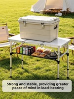 Table de pique-nique pliable en aluminium, légère, durable, pour l'extérieur, le camping et les barbecues