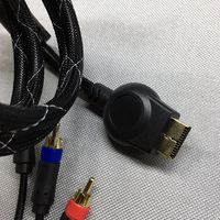 Câble de moniteur XL RGBS pour PS2/Console de jeu avec fonction de charge vidéo audio RGB+Sync, tressé BNC noir 1,8 m