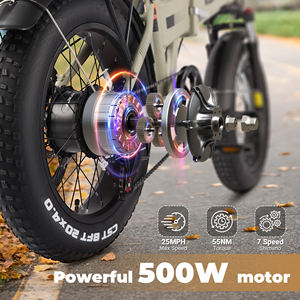 Vélo électrique pliable à pneus larges de 20 pouces, 750 W de puissance maximale, 48 V 13 Ah, autonomie de 100 km, Shimano 7 vitesses, amortisseur avant, frein à disque IP65, UE 3-7 jours - Product Image 4