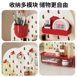 Desktop Pegboard Shelf Drawer Style Student Desk Organizer <b>Storage</b> <b>Box</b> With Pen Holder And Stationery Compartment Matcha Green - Product Image 4