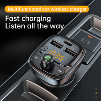 BT 5.1 lecteur MP3 de voiture avec 5V 2 USB LED transmetteur FM sans fil PD24W chargeur lecteur de musique pour véhicules
