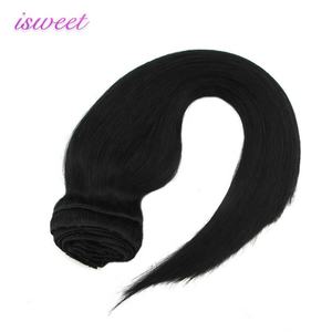 Extensions de cheveux à clips en cheveux humains Remy, noir de jais, sans nœuds, sans perte de cheveux - Product Image 4