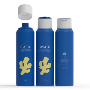 Shampoo in plastica con tappo a disco rotondo a prova di perdite blu scuro flacone da imballaggio in PE per Gel doccia da 475ml con tappo a pressione