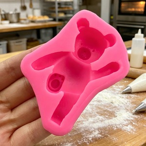 Bear Silicone Mold Pink 1 Piece For Cake Decorating Baking Fondant Chocolate DIY - Product Image 4
