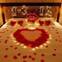 Usine En Gros Romantique Artificielle Pétales De Rose Rayonne Fleurs Pétales De Rose Rouge pour La Saint Valentin Décoration De Fête De Mariage