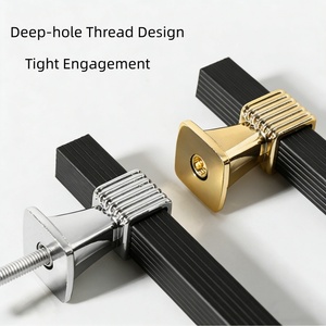 Schrankgriffe mit tiefen Gewindelöchern, robuste Möbelgriffe, rutschfestes, gestreiftes Design für Schrank, Kleiderschrank, Schublade, einfache Installation - Product Image 5