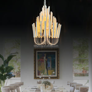 Lustres en bois massif de salon personnalisés Plafond blanc Grands lustres en bois de style nordique - Product Image 5