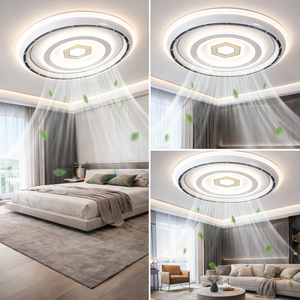 Ventilador de techo elegante con luz LED, diseño sin aspas, funcionamiento silencioso para uso en hogares y oficinas de lujo. - Product Image 2