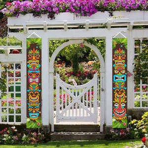 Decorazione per Festa Hawaiana Luau, Insegna Tropicale Tiki per Porta o Veranda, Banner per Festa di Compleanno <span class=keywords><strong>Aloha</strong></span> o Carnevale - Product Image 3