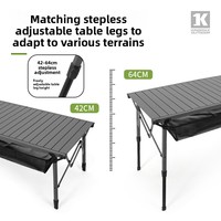 Table de camping pliante Qingmu en alliage d'aluminium, réglable en hauteur, mobilier d'extérieur pliable