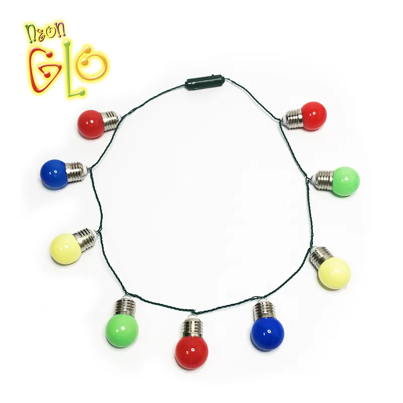 Christmas multi-color round bulb 9 lights LED light bulb necklace light Up Jumbo Bulbs Necklace for Valentine day gifts