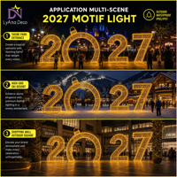 Éclairage de Noël et du Nouvel An, Décoration de Noël, Chiffres pour Centres Commerciaux et Parcs, Éclairage LED Extérieur Étanche, Motif Commercial Géant 3D