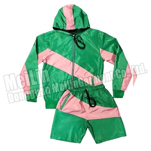 Wholesale Custom Windbreaker <b>Jackets</b> and Nylon Shorts Set Lightweight Polyester Two Piece Windbreaker Tracksuit - Product Image 4
