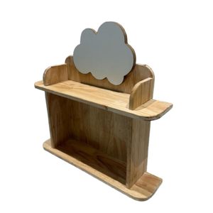 Ripiano a muro per bambini con Design Cloud in legno con Display a 2 livelli di stoccaggio per bambini scaffali a parete per l'arredamento della stanza - Product Image 3