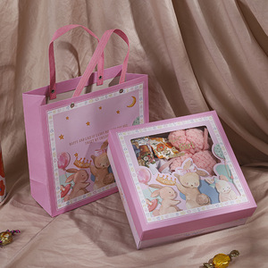 Nouvelle journée des enfants pleine lune vin fenêtre ouverte demi-main bébé cadeau de <span class=keywords><strong>naissance</strong></span> bonbons anniversaire enfants Banquet cadeau boîte ruban - Product Image 2