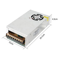 Alimentation à découpage HWD 12V 30A simple AC 110/220V DC sur rail DIN pour LED 60Hz