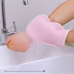 Cepillo de Baño 3 en 1 de Viscosa Natural, Toalla Exfoliante Delicada con Cinturón para Ducha - Product Image 2