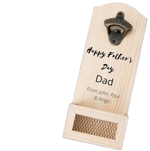 Christmas / Birthday GIFT WOODEN NOVELTY Wall Mounted Bottle Opener Cap Catcher