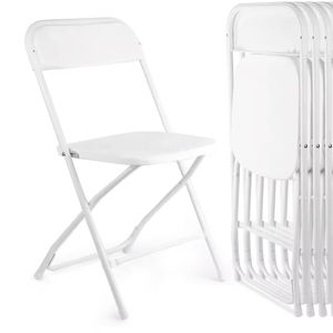 Silla Plegable Moderna de Plástico PP Blanco Irrompible para Bodas, Fiestas, Eventos, Uso en Parques, Resistente a los Rayos UV, Capacidad de 1000 Libras - Product Image 1
