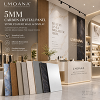 Panneau en cristal de carbone imperméable de 5 mm, imprimé numériquement, pour les murs d'image des chaînes de magasins de détail, les vitrines et les présentoirs de magasin