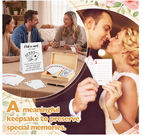 Ensemble de 57 cartes de jeu personnalisées pour livre d'or de mariage avec boîte en bois – Alternative classique au livre d'or de mariage blanc