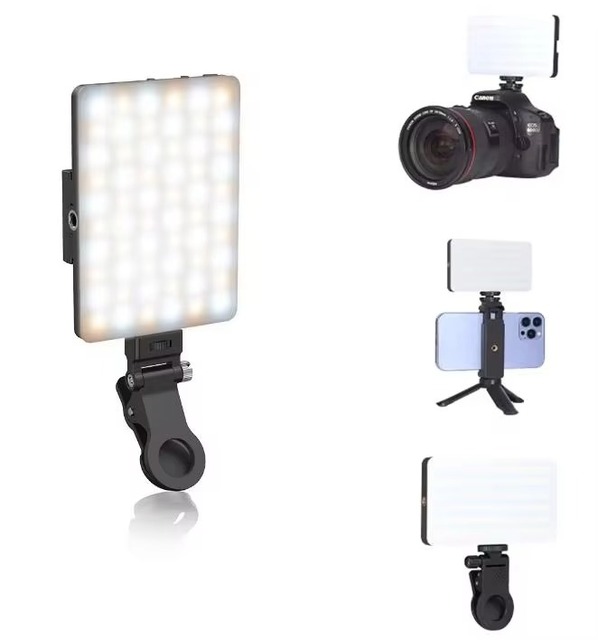 Portable Rechargeable Selfie Clip Led Fill Light Live Streaming Makeup Webcam Lighting Zoom Call Pocket Light For Phone Laptop
