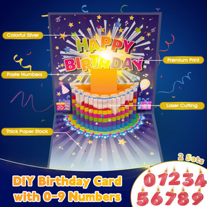 Tarjeta de Cumpleaños 3D Pop-Up con Música y Luz, Diseño de Pastel para 30 Años, Números con Luces de Colores del 0 al 9 - Product Image 2