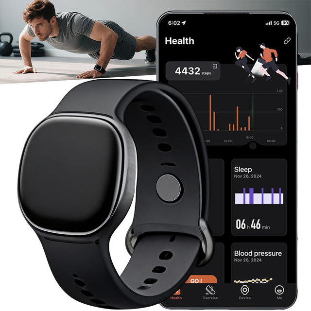 Smart Health Wristband Non-Screen Fitness Tracker  With 32g 6-Axis Acc Sport Heart Rate Monitor 5 ATM Waterproof