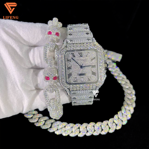 Đồng hồ đeo tay Moissanite cao cấp, chất lượng cao, kiểu dáng sang trọng, đính đá Moissanite, vượt qua bài kiểm tra kim cương. - Product Image 2