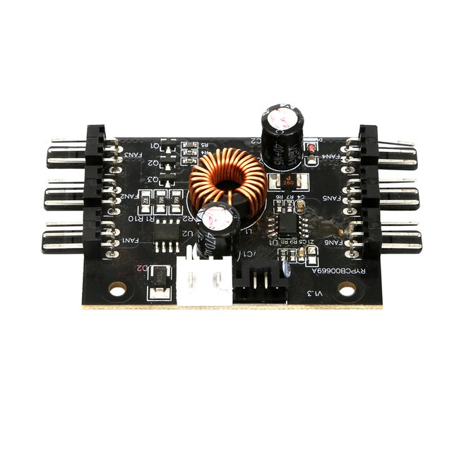 Computer PWM Fan Controller 3Pin 4pin Fan Hub 6 Ports