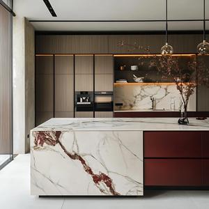 Tùy chỉnh hiện đại Nhà bếp cao cấp biệt thự sơn mài tủ đá đảo coque Cucina completa cho Mall căn hộ vòi nước bản lề - Product Image 2